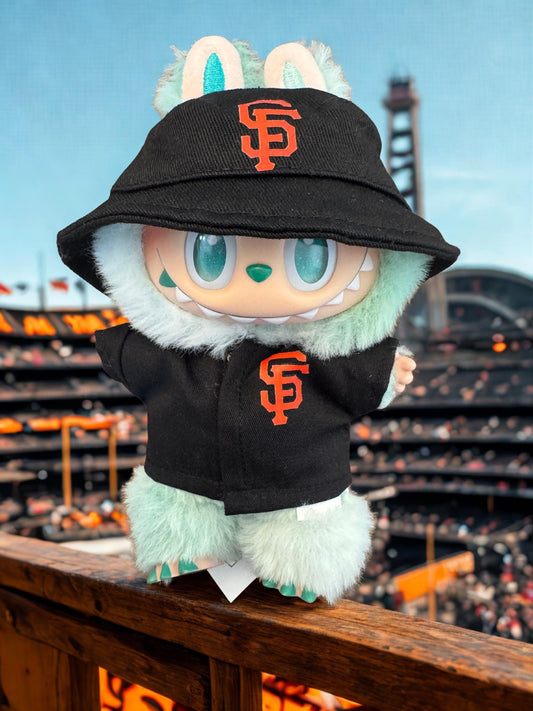 Labubu SF Giants Outfit  Custom Jacket & Bucket Hat for The Monsters Plush