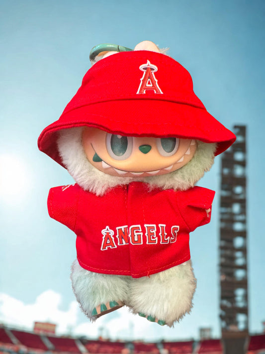 Labubu Los Angeles Angels Outfit: Handmade Jersey & Bucket Hat Set
